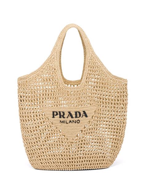 prada straw beach bag